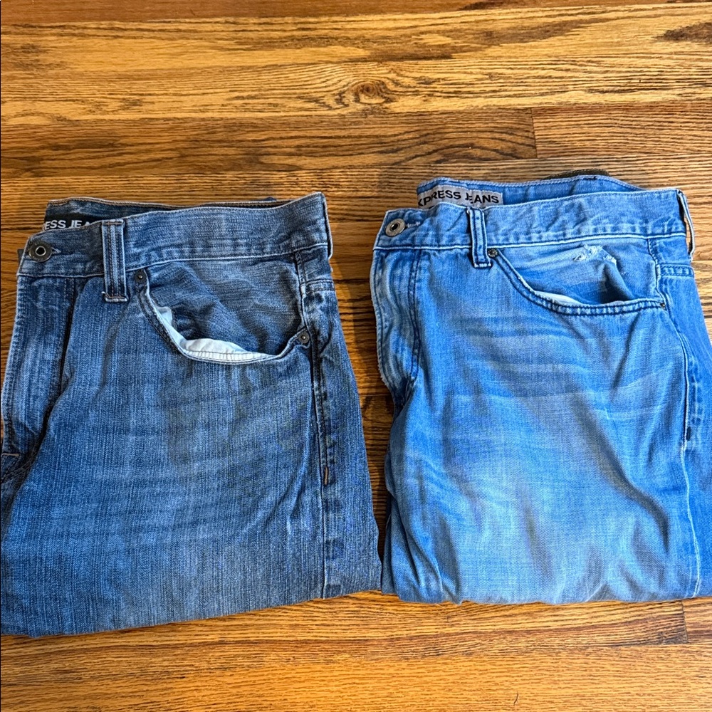 Express Men's Denim Jeans in Dark and Light Blue - 38x34 | Blake & Kingston